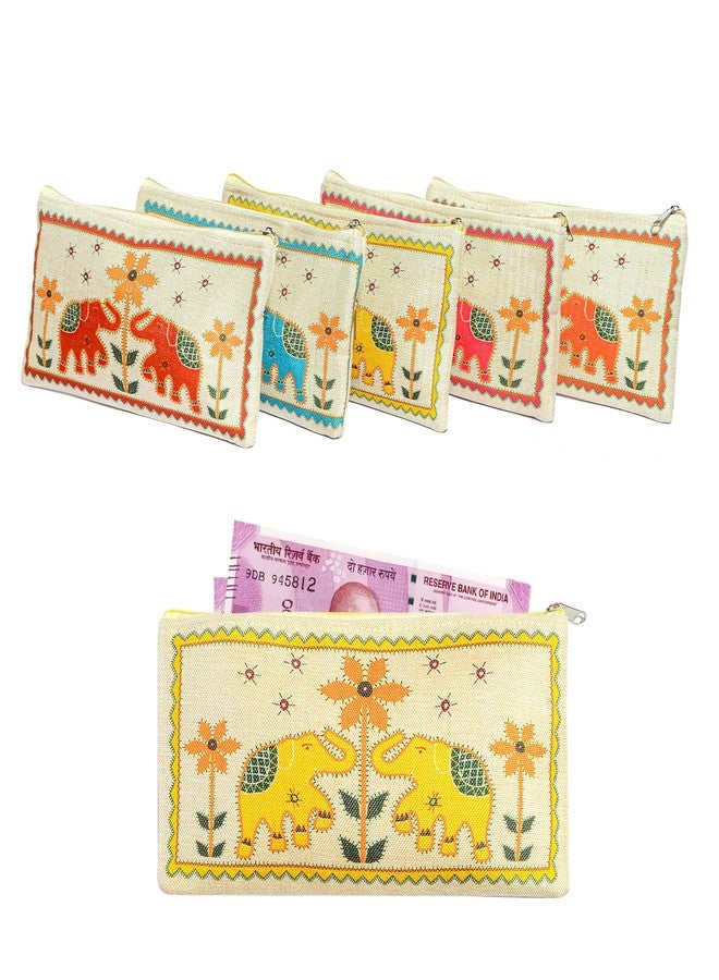 AT Ankit Traders Traditional Embroidered Zipper Purse for Women Pack of 24 | Return Gifts for Baby Shower, Haldi, Mehendi, Wedding | Multicolor Ethnic Pouch Set - Image 1